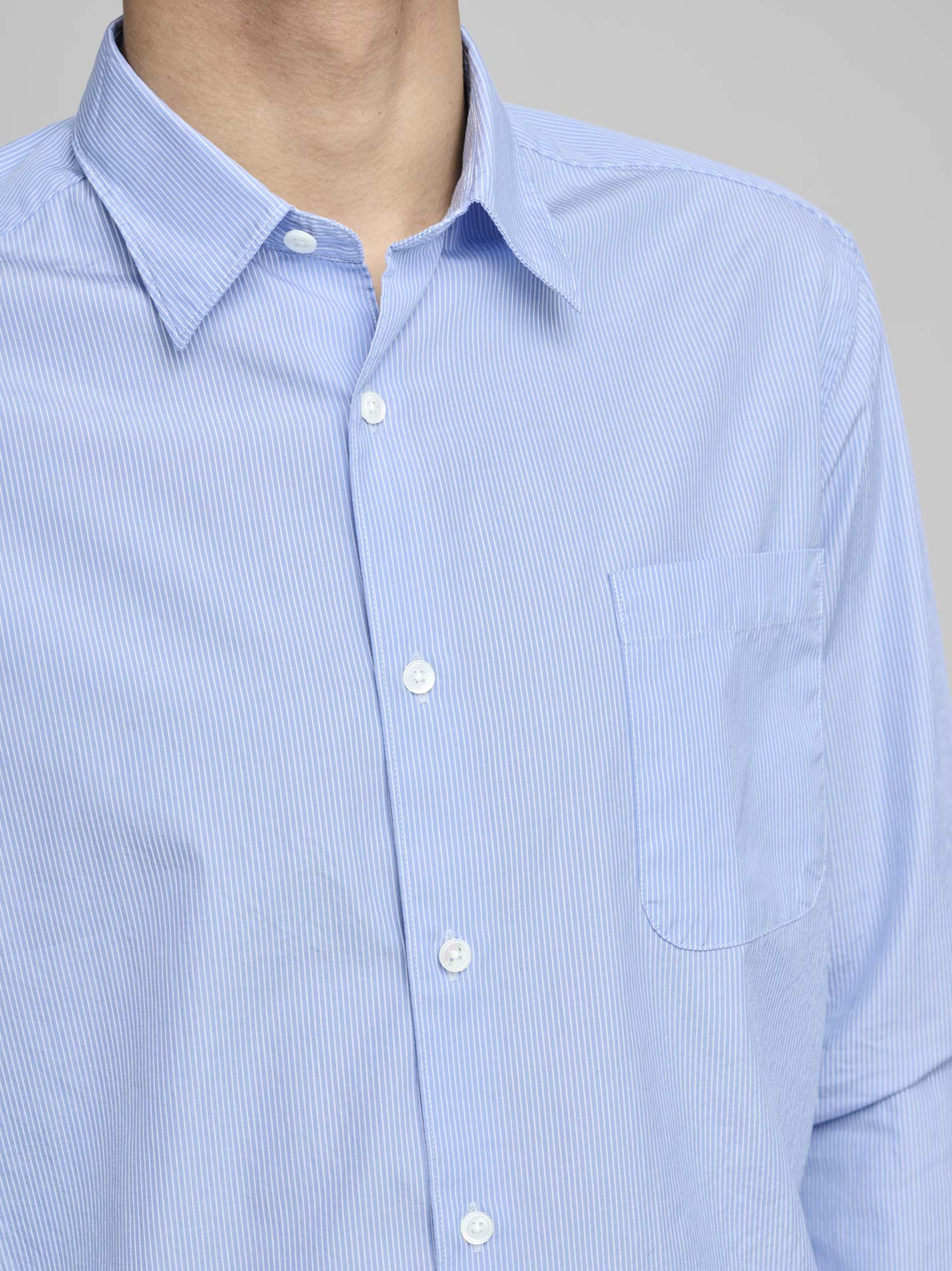New Standard Shirt, Light blue / fine stripe