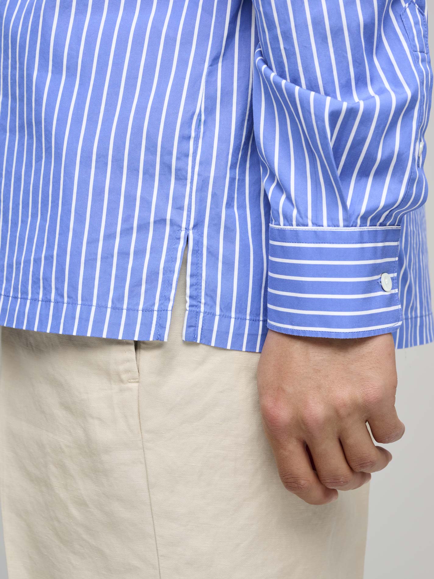 Popover Shirt, Royal Blue / White Stripe