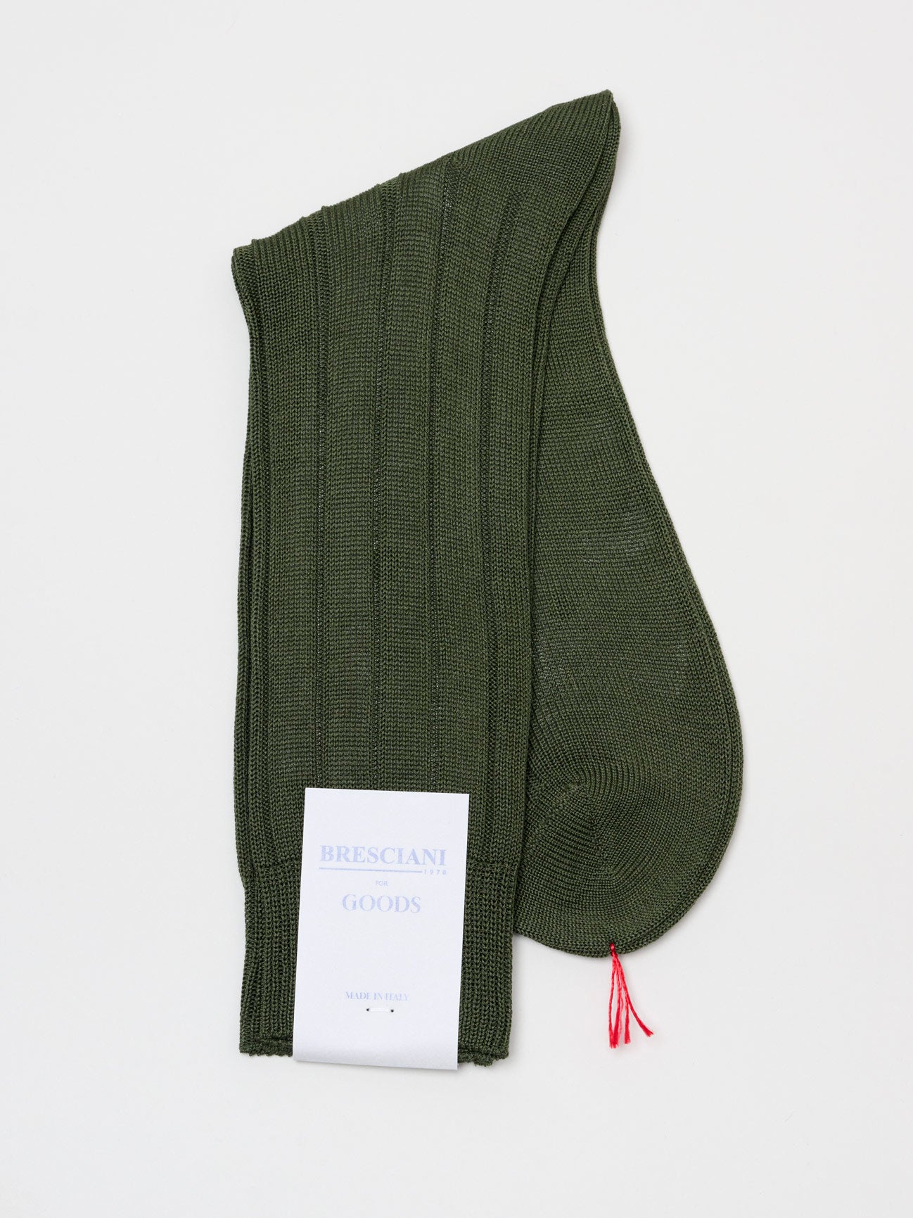 Fine Ribbed Cotton Socks, Military