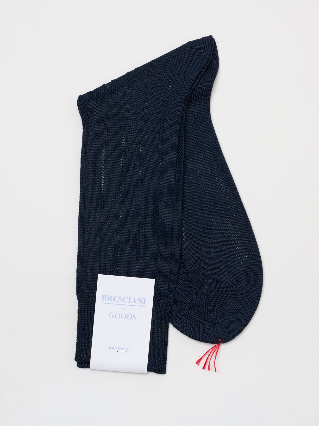 Fine Ribbed Cotton Socks, Navy