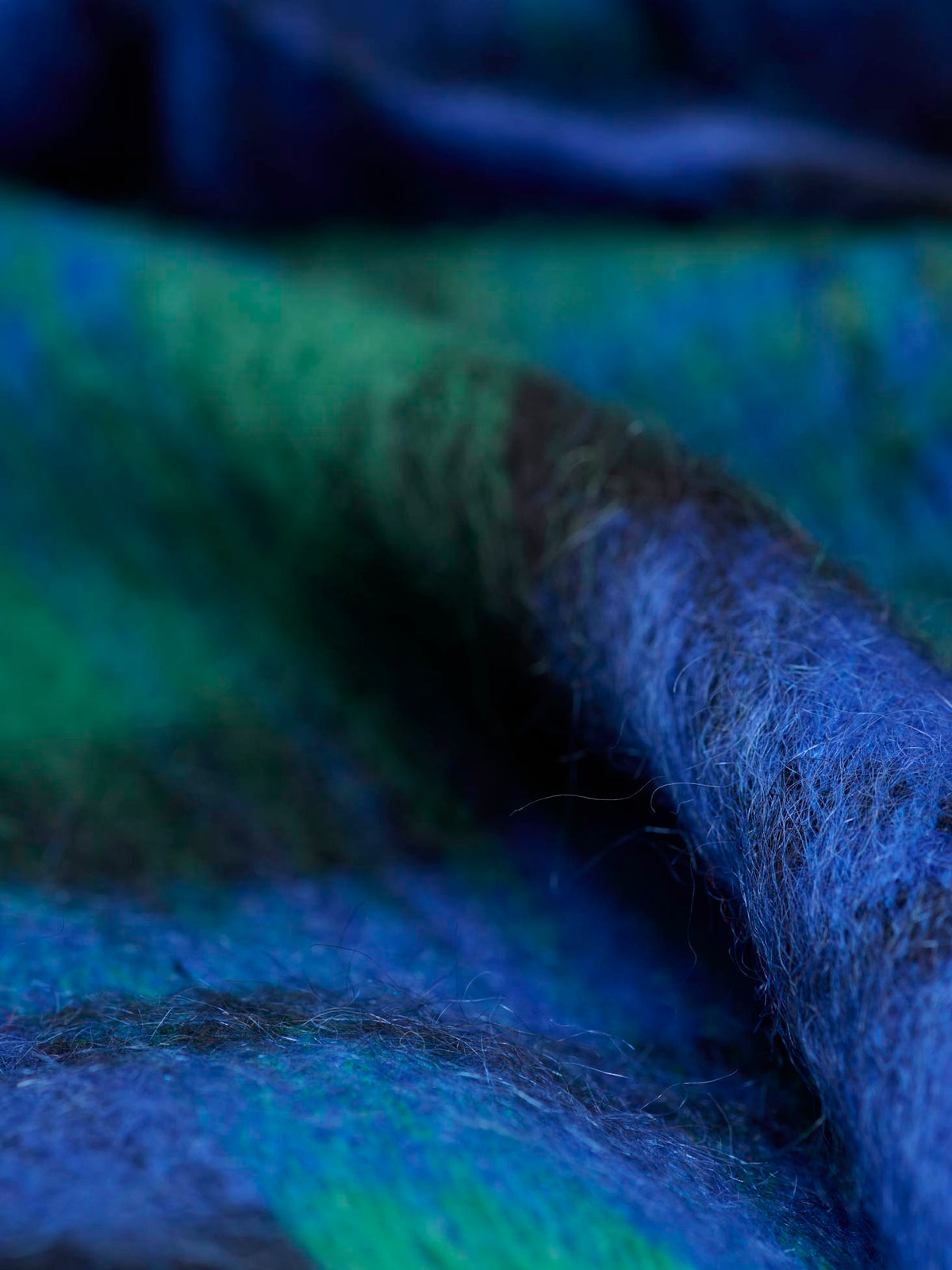 Mohair Scarf, Black Watch Check