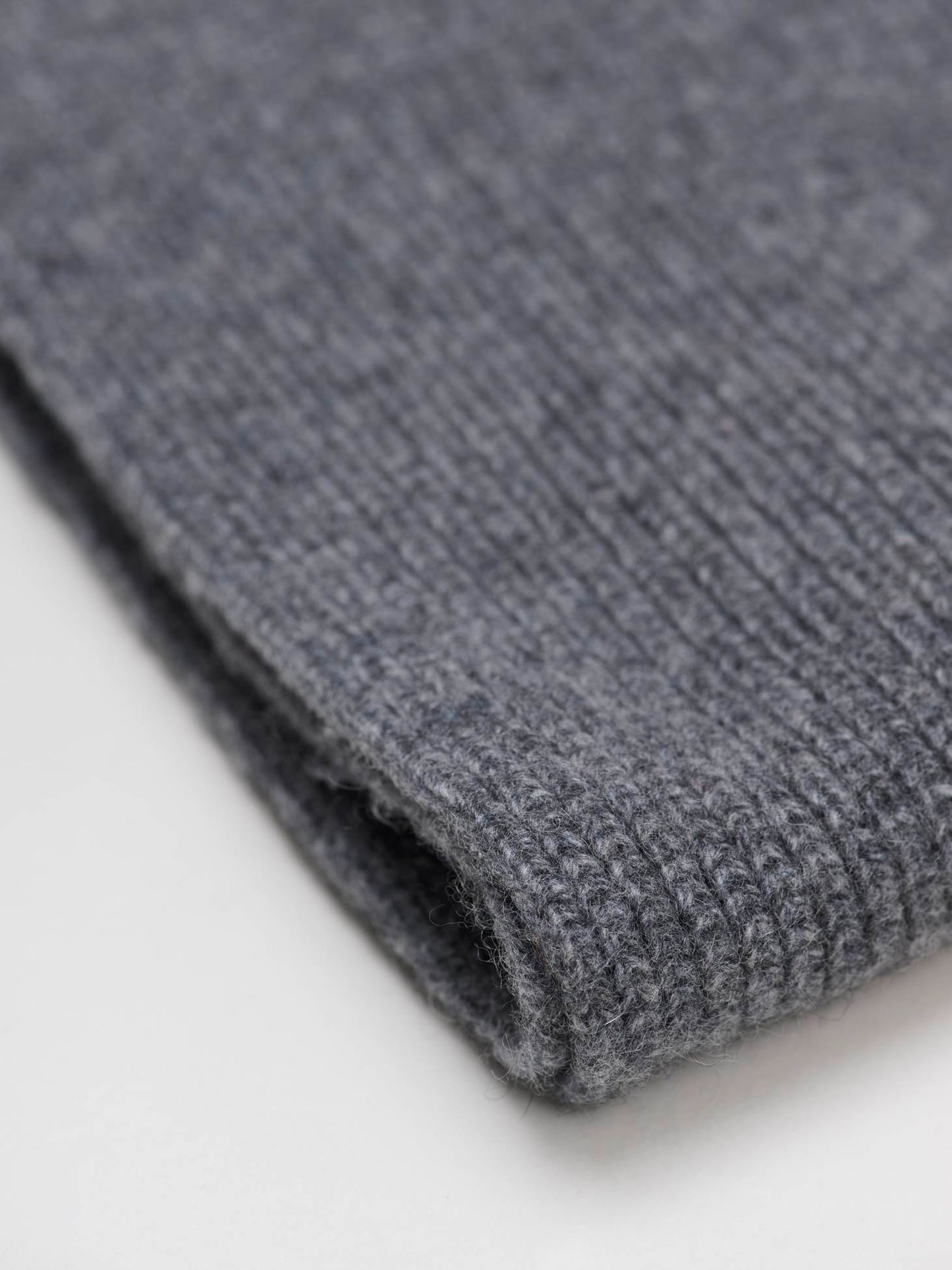 Recycled Cashmere Ribbed Scarf, Grey Melange