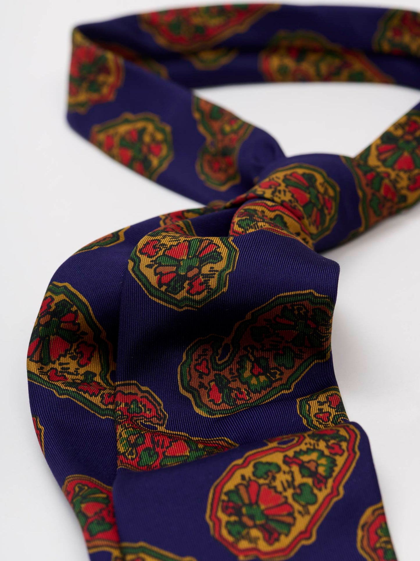 Silk Self Tipped Tie Large Paisley Print , Purple