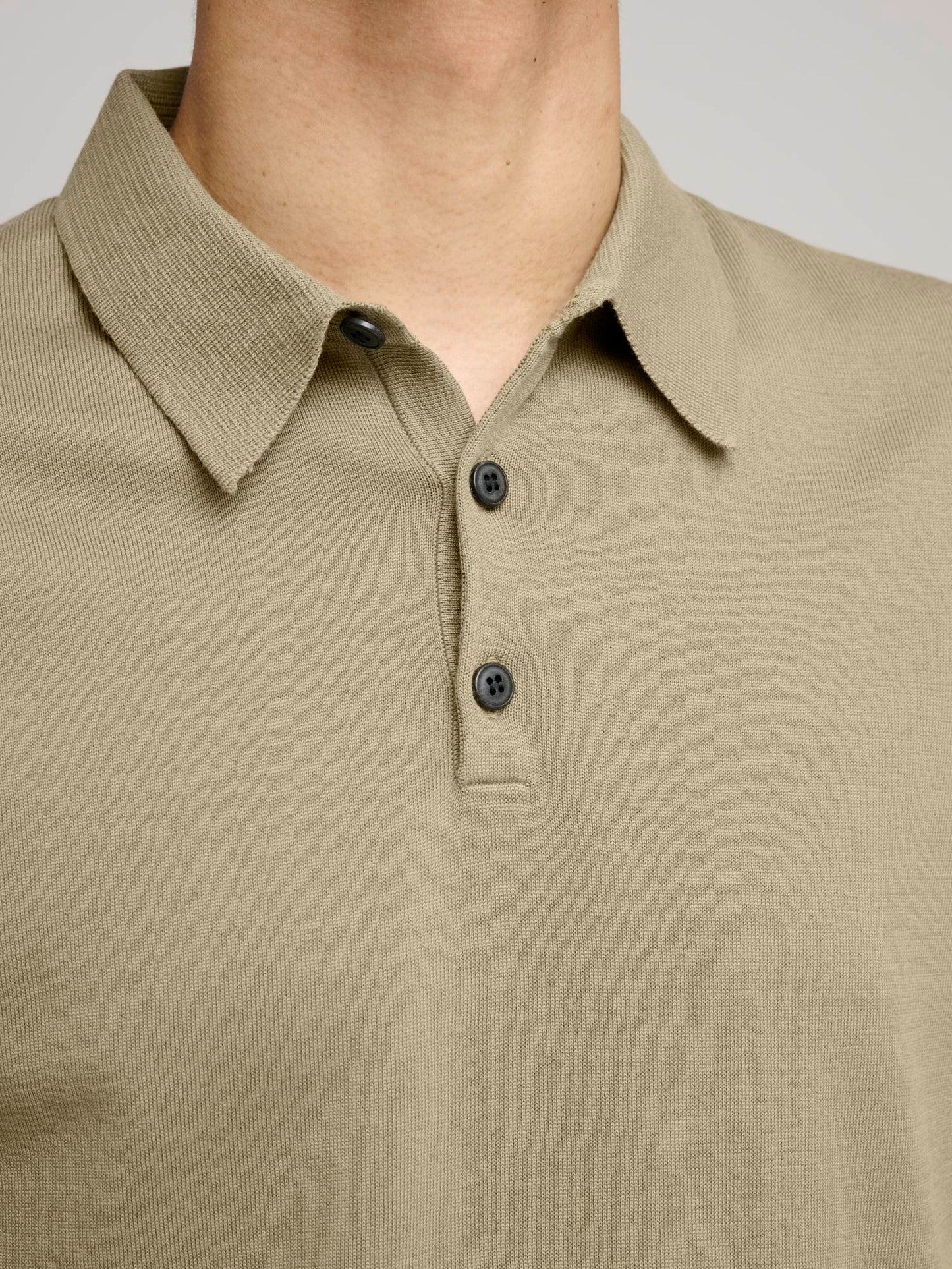 Sea Island Cotton Short Sleeve Polo Shirt, Dark Stone