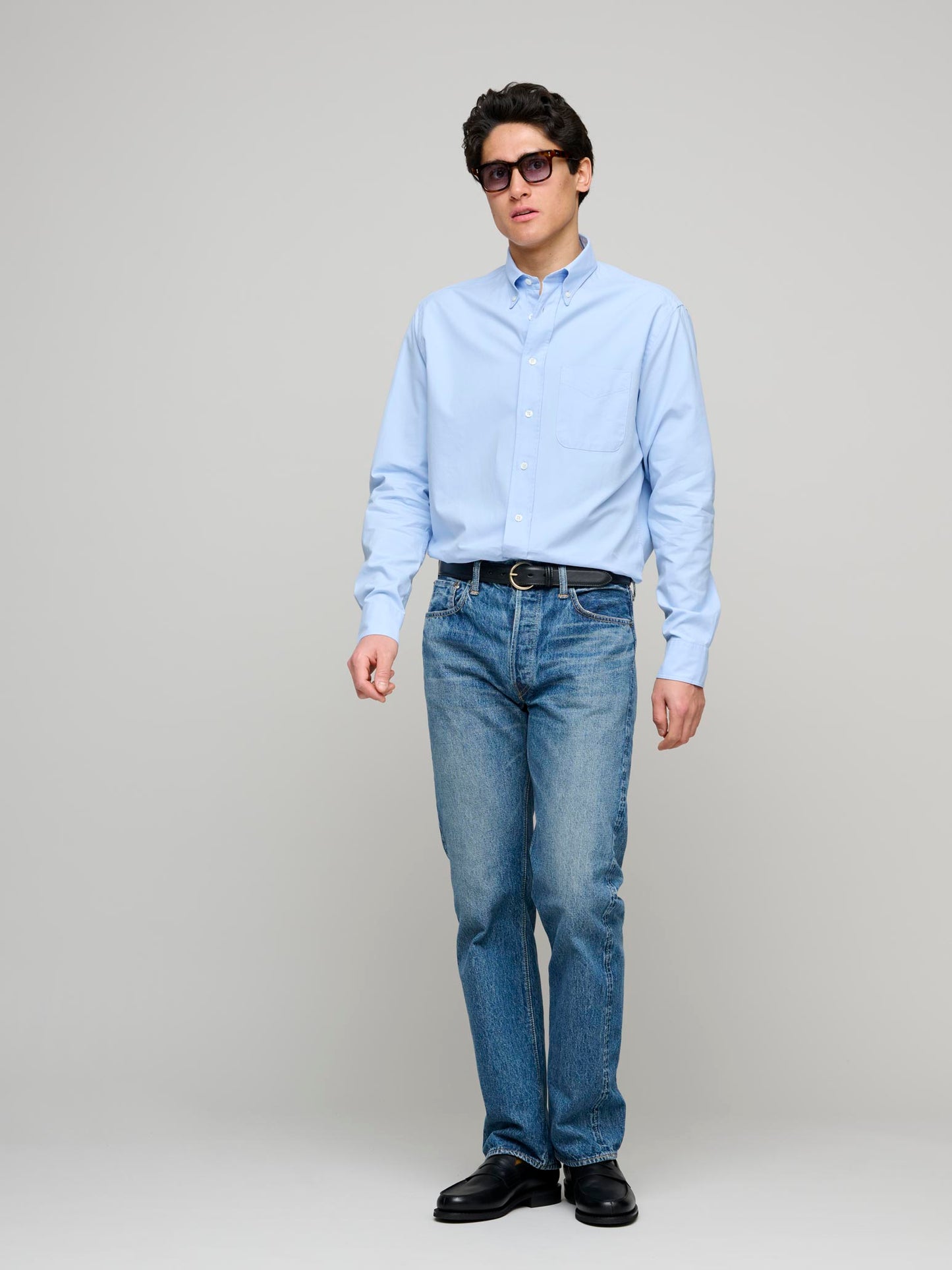 American BD Shirt Light Weight Twill, Light Blue