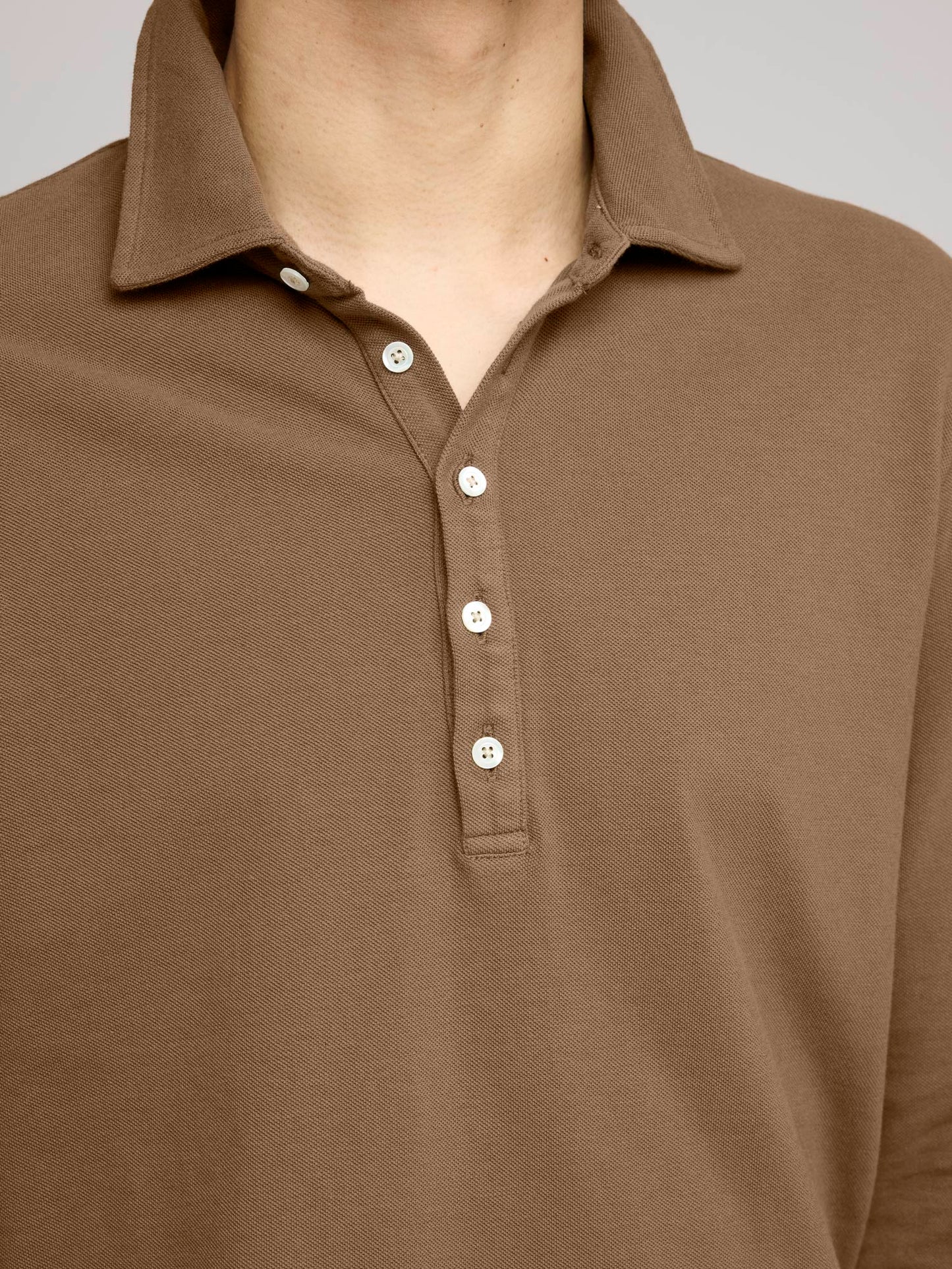 Raya Long Sleeve Polo, Brown