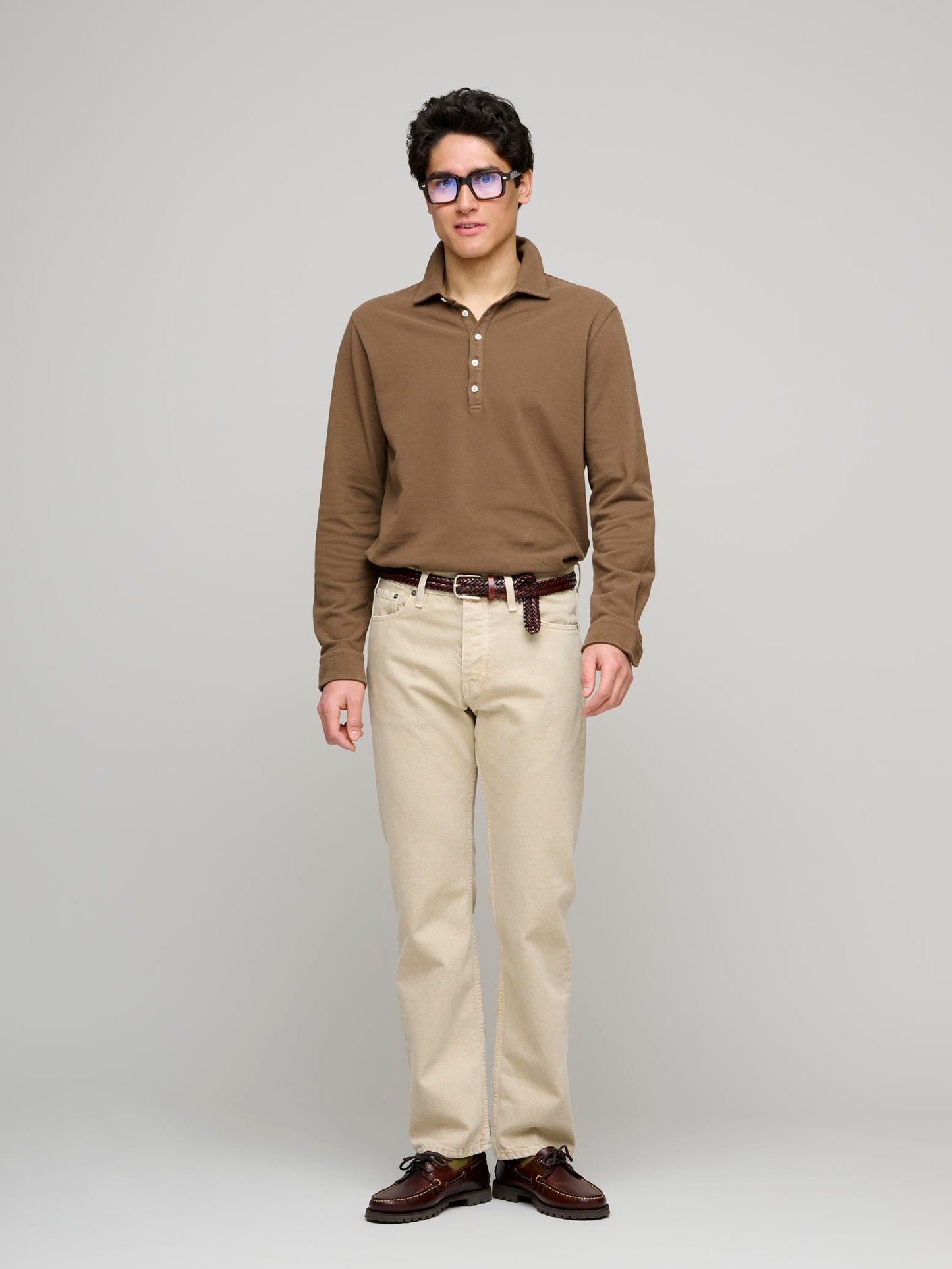 Raya Long Sleeve Polo, Brown