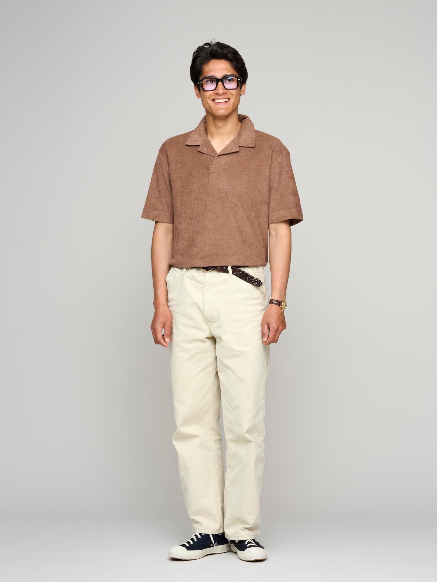 Towelling Polo, Dark Sand