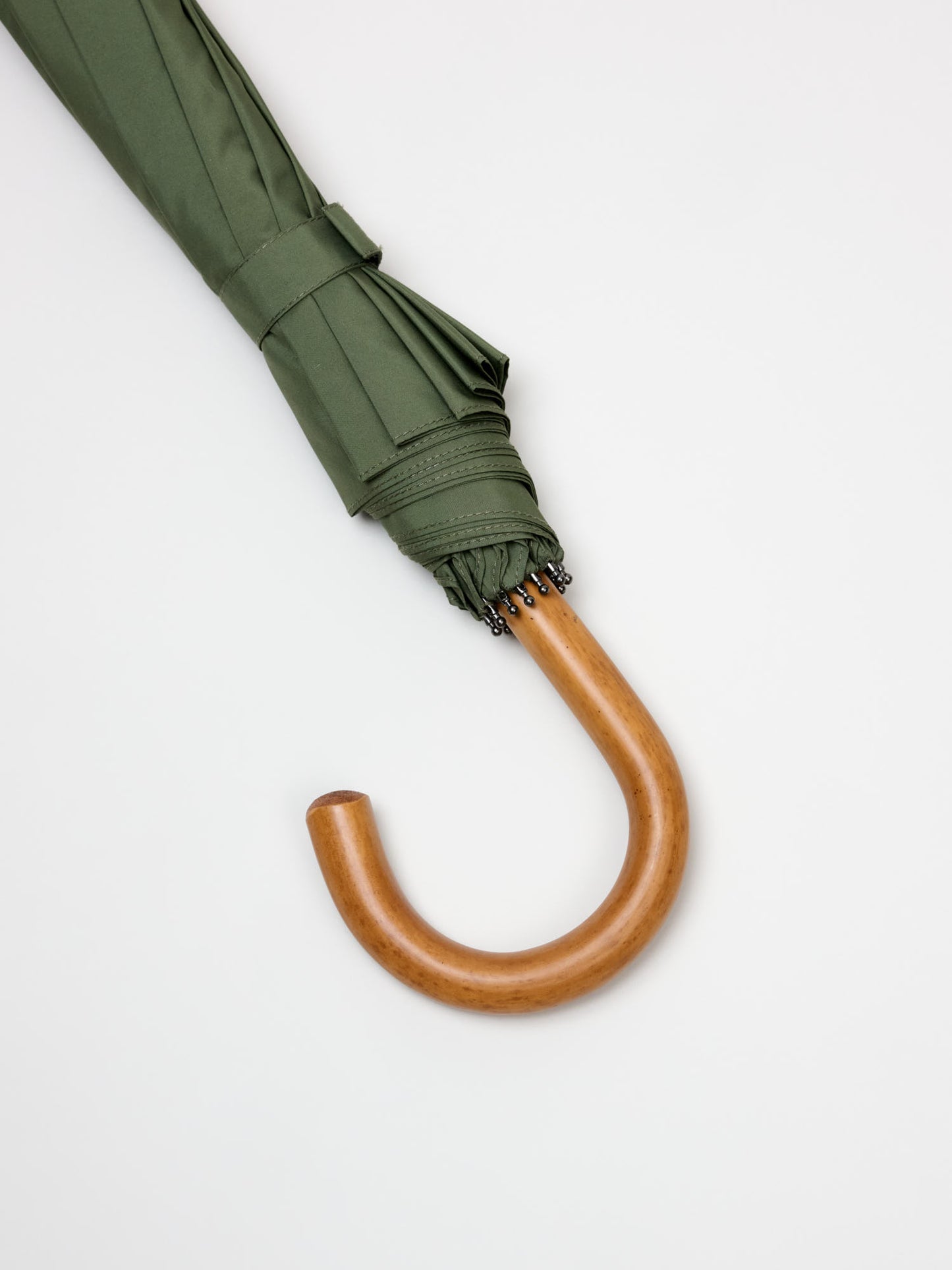 Premium Nylon Telescopic Umbrella w. Malacca Handle, Olive