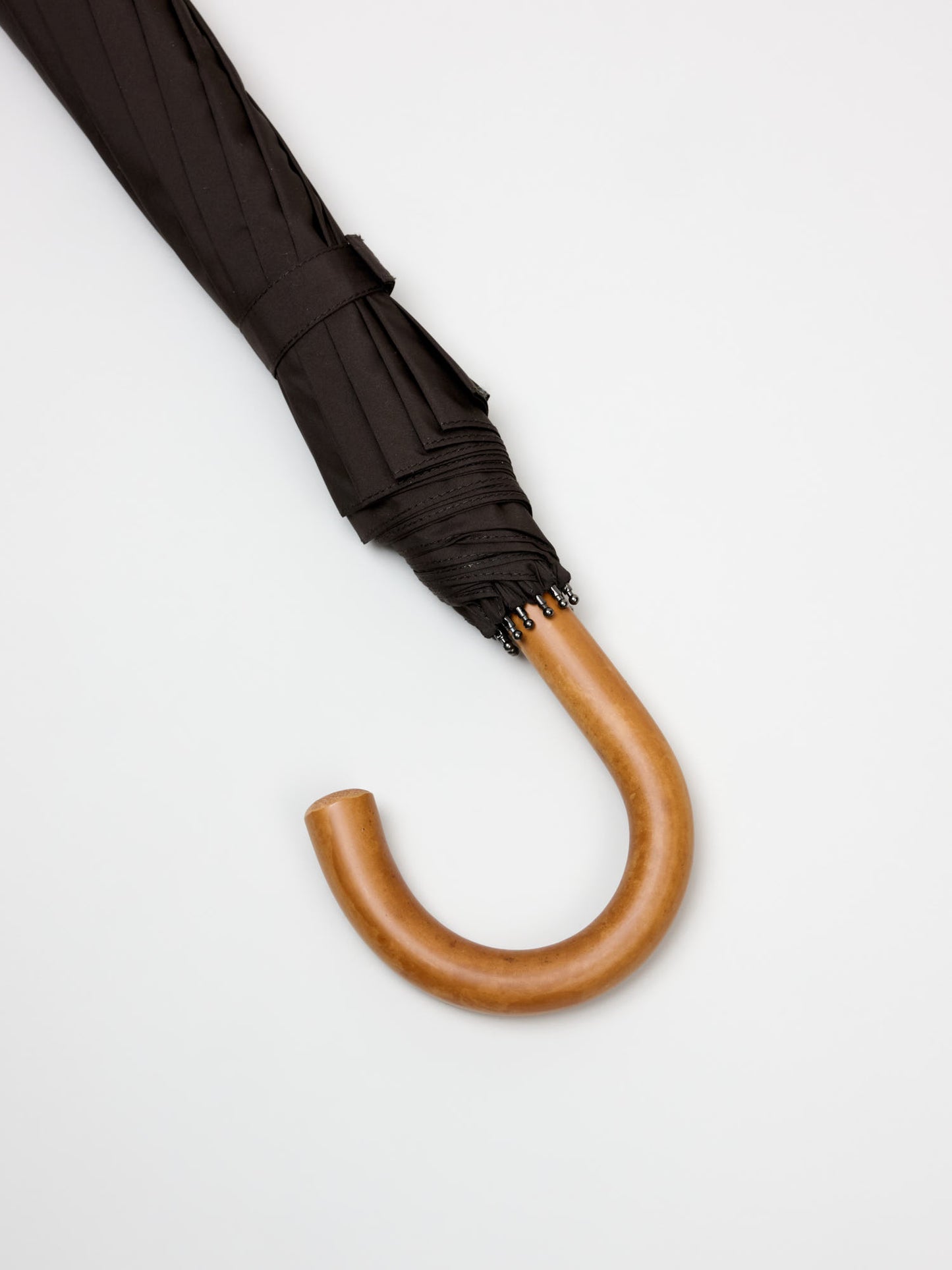 Premium Nylon Telescopic Umbrella w. Malacca Handle, Brown