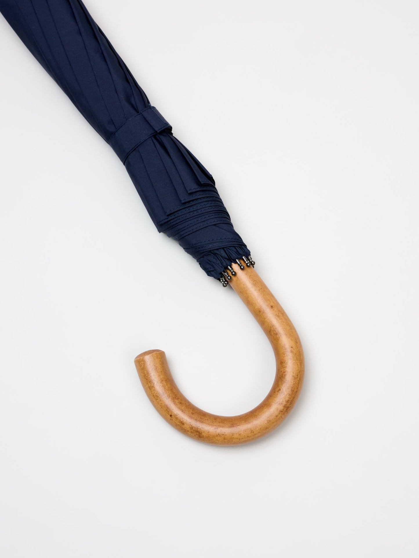 Premium Nylon Telescopic Umbrella w. Malacca Handle, Navy