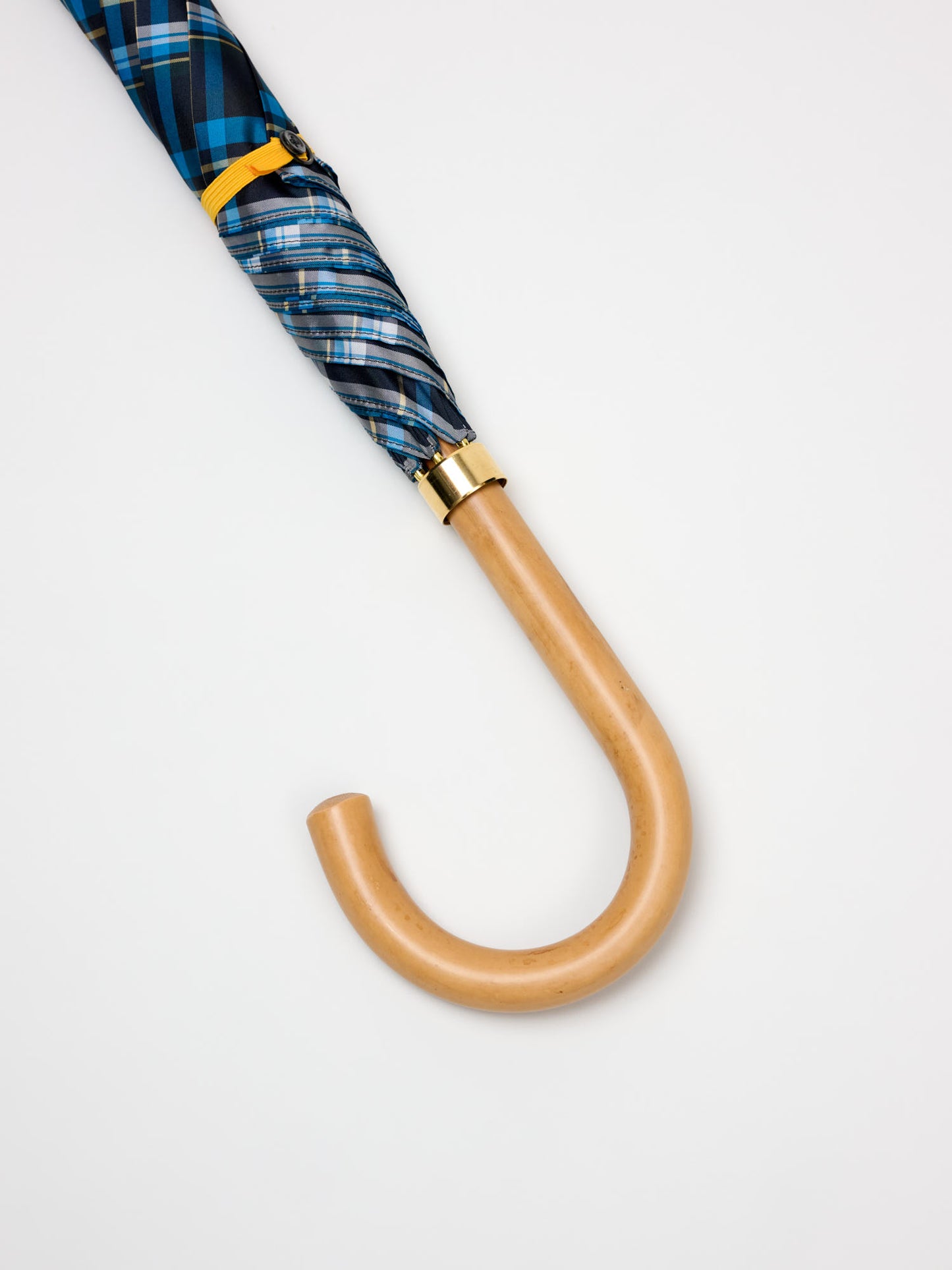 Umbrella W. Malacca Handle, Blue/Yellow/Black Check