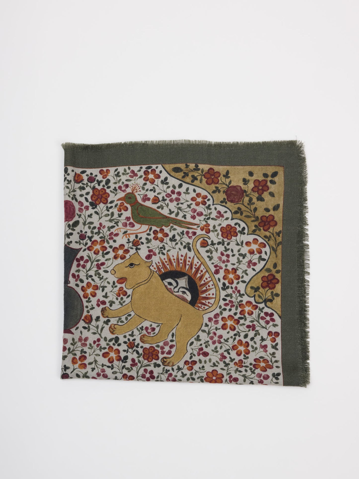 Ispahan Bandana, Folk Pattern Green