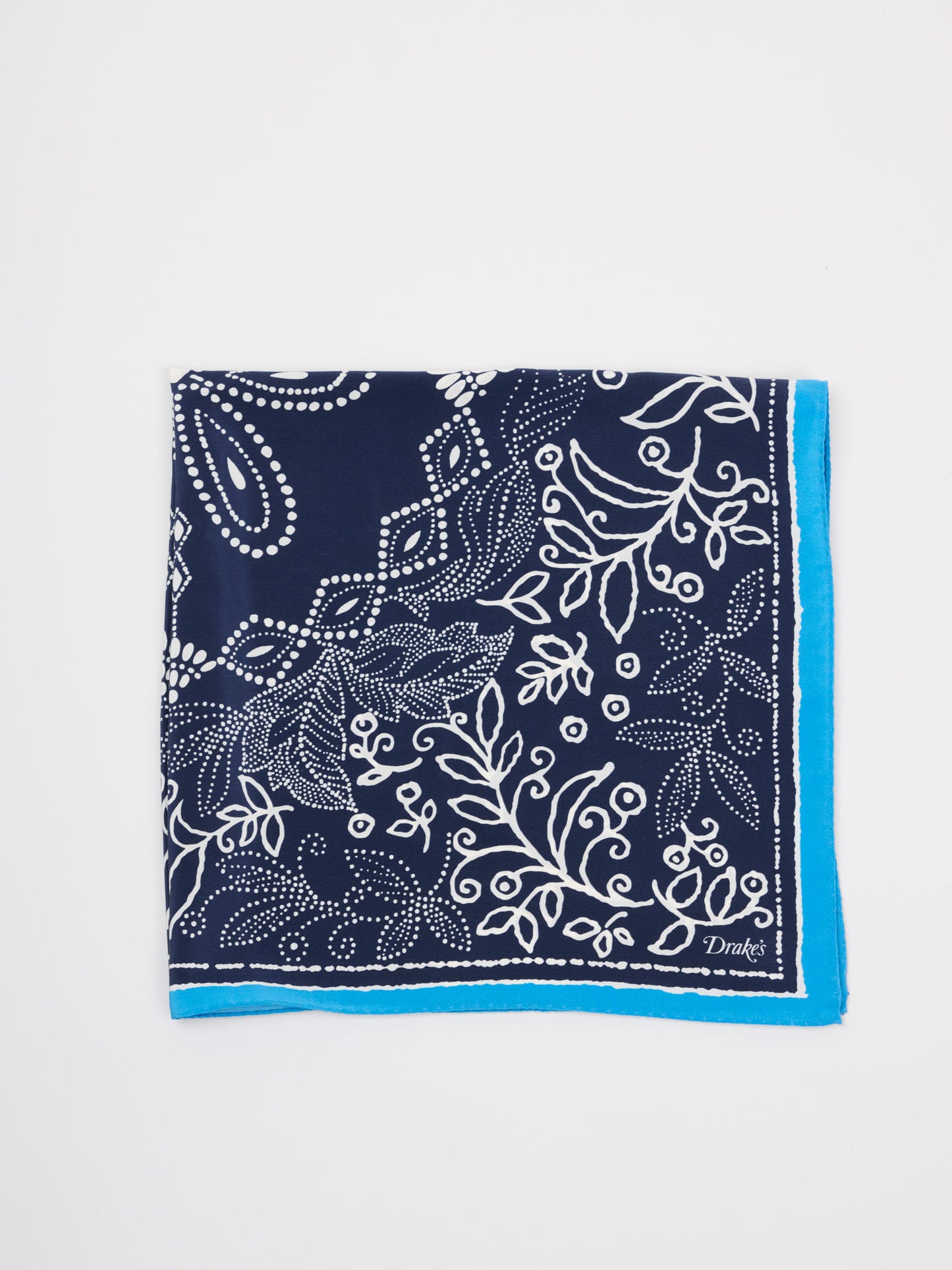 Floral Paisley Bandana, Navy & Blue