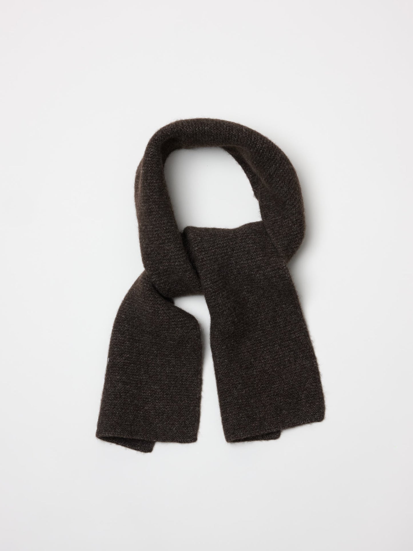 Small Scarf Yak Wool Cashmere Blend, Coffee Twist