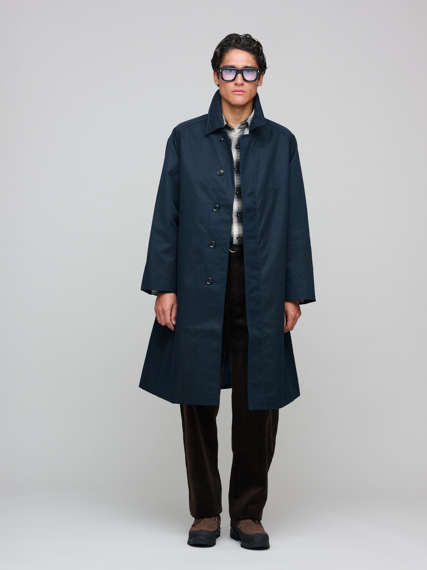 2L Cotton GORE-TEX Balmacaan Coat, Navy