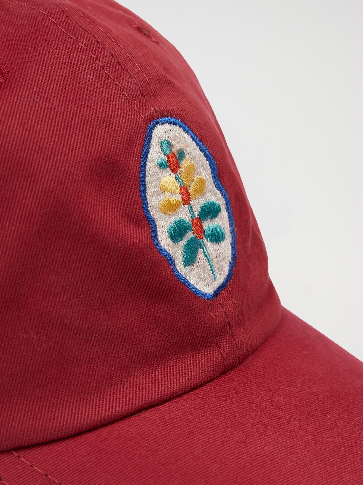 Stem Flower Baseball Cap, Maroon
