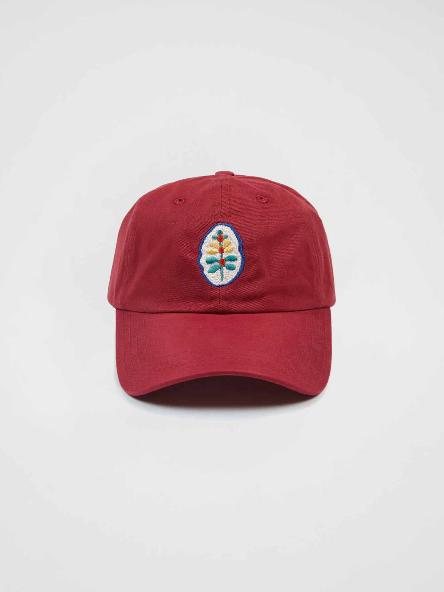 Stem Flower Baseball Cap, Maroon