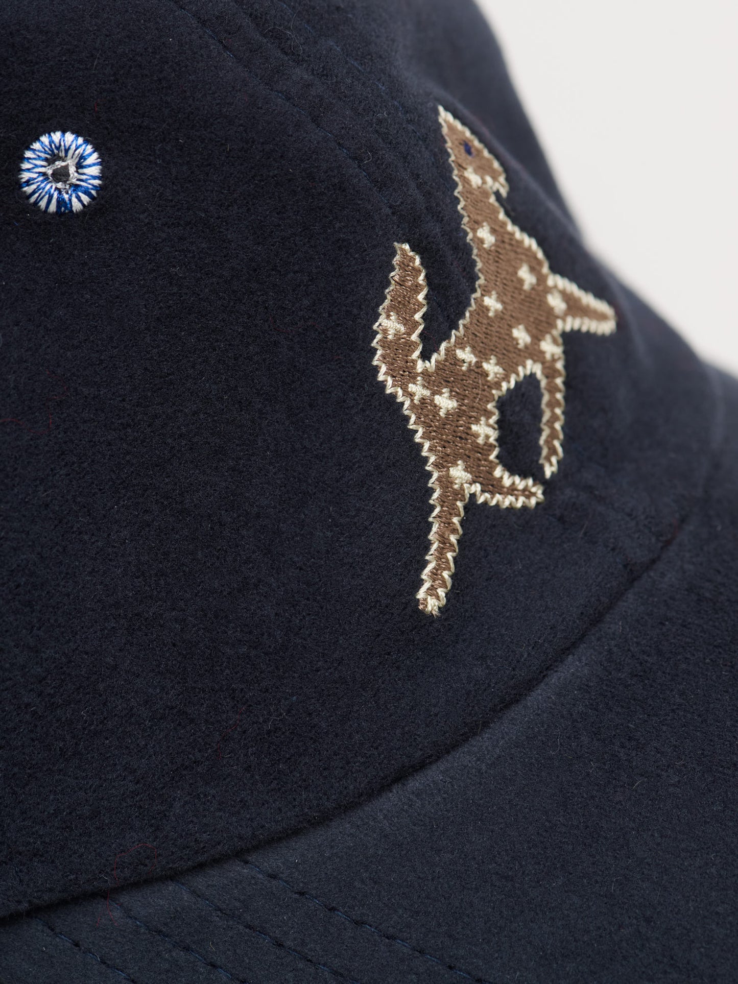 Horse Applique Moleskin Baseball Cap, Dark Navy