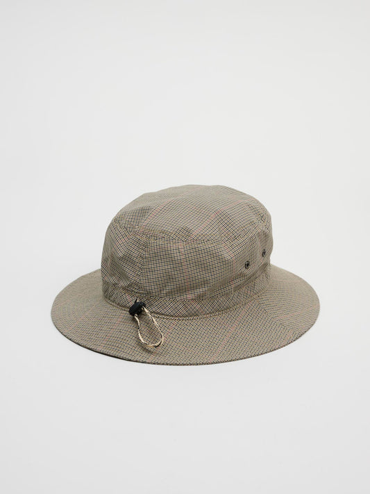 Cotton & Cordura Typewriter Drawcord Hat, Beige Check