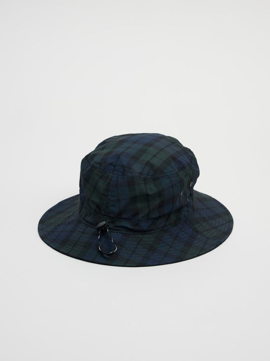 Cotton & Cordura Typewriter Drawcord Hat, Black Check