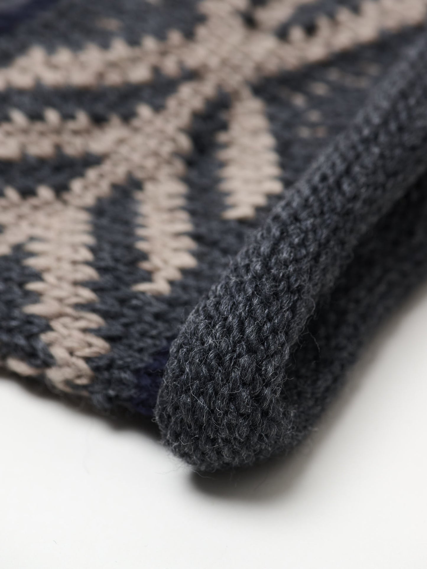 Wool Jacquard Beanie, Grey
