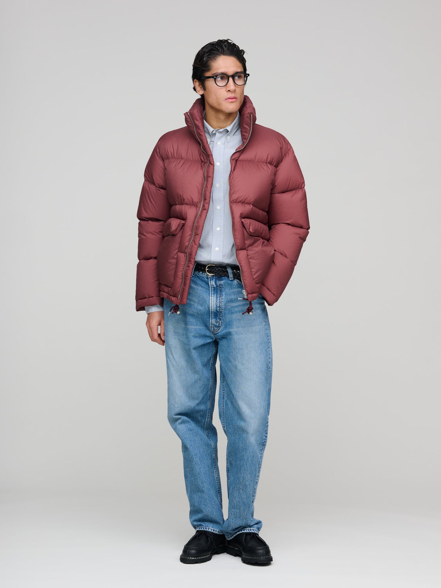 Super Light Nylon Ripstop Down Blouson, Burgundy