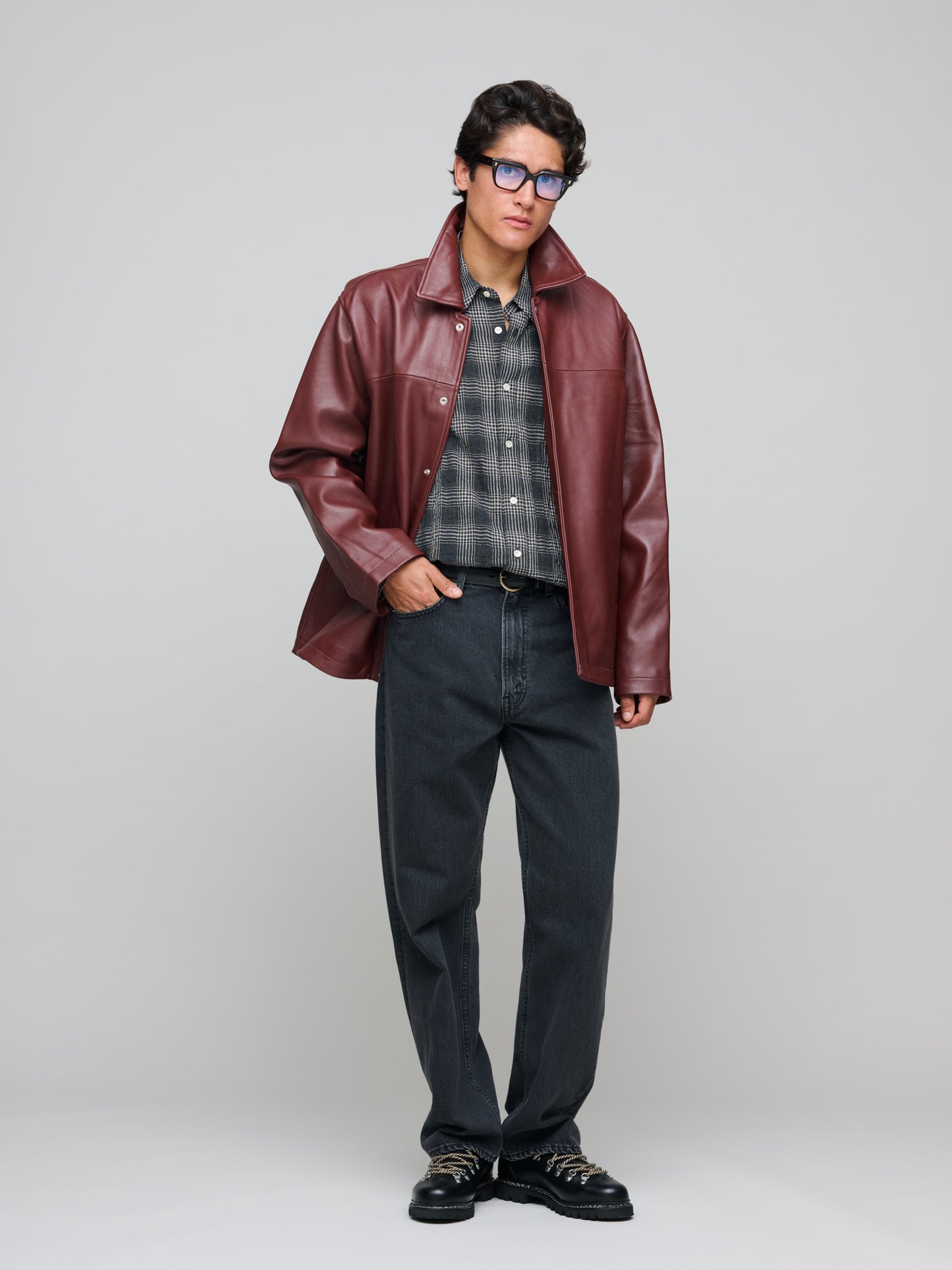 Coach Leather Jacket, Burgundy
