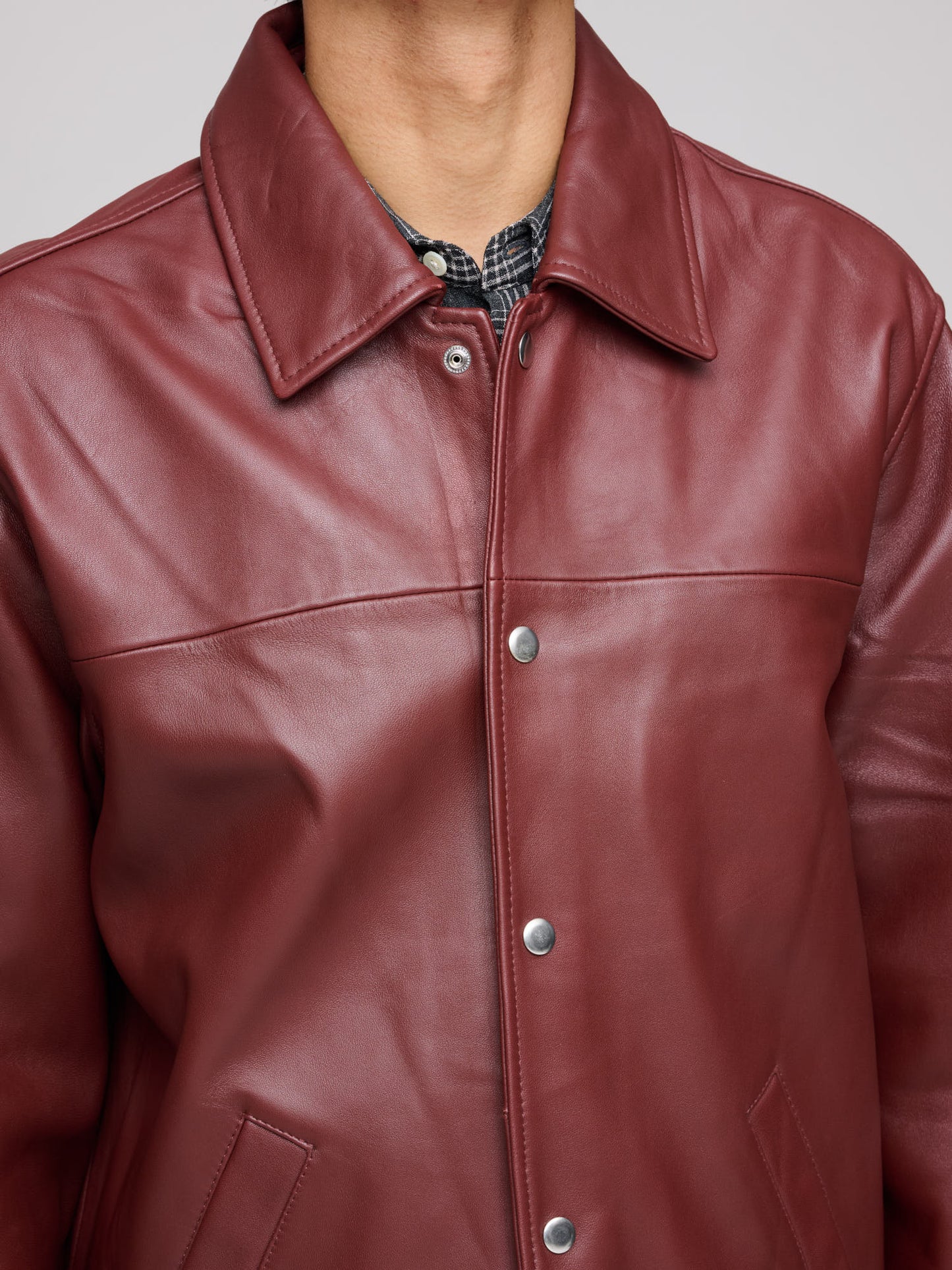 Coach Leather Jacket, Burgundy
