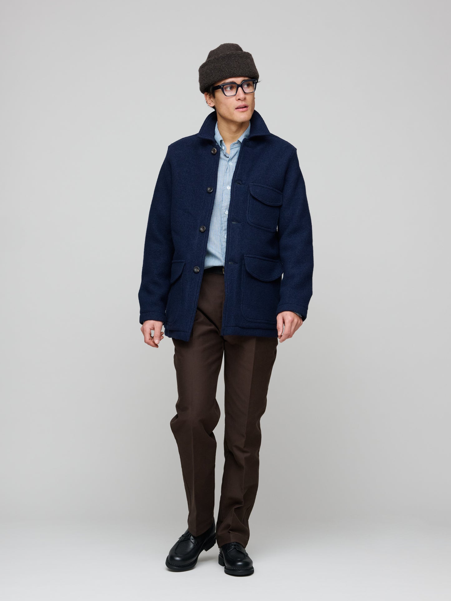 Wool Chore Jacket, Navy