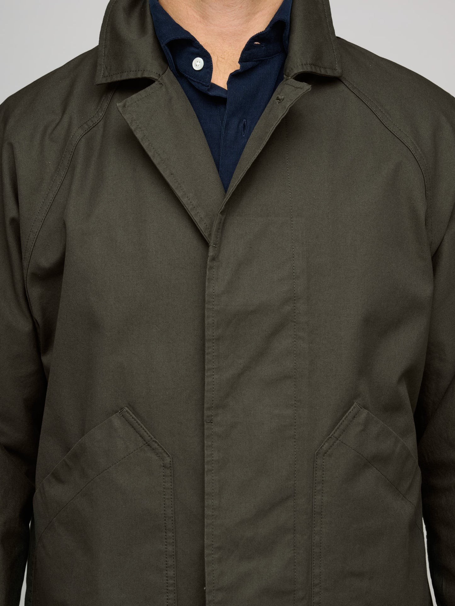 Raglan Jacket Compact Cotton Canvas, Uniform Green
