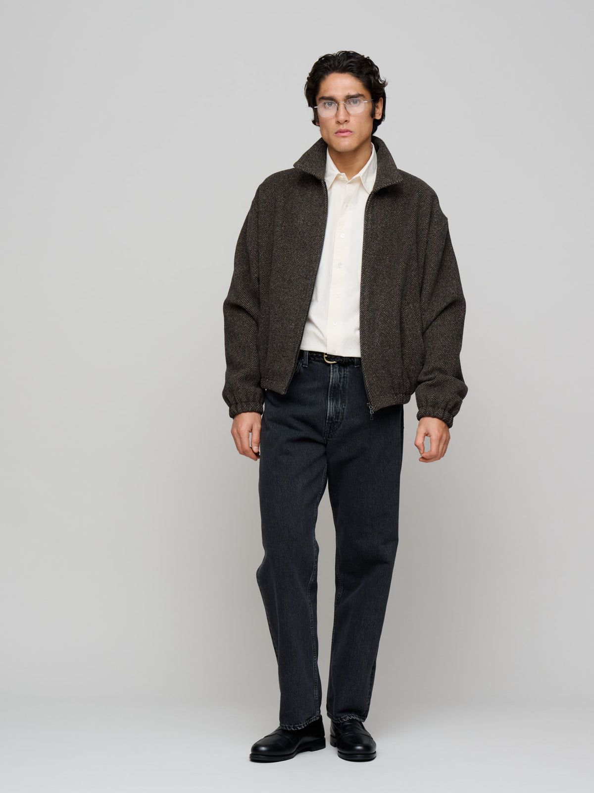 Driving Jacket Wool, Brown/Black