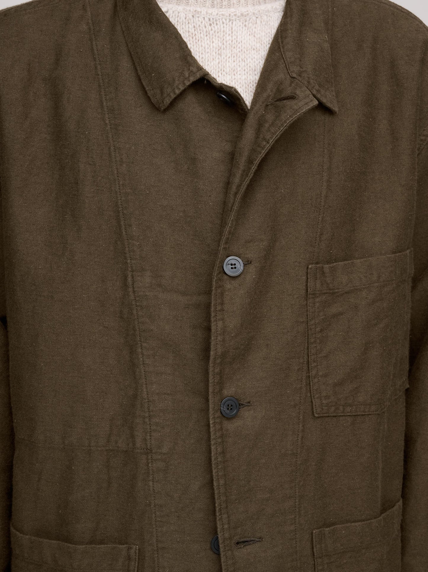 Cotton Linen Moleskin Relax Fit Simple Work Jacket, Coffee Brown