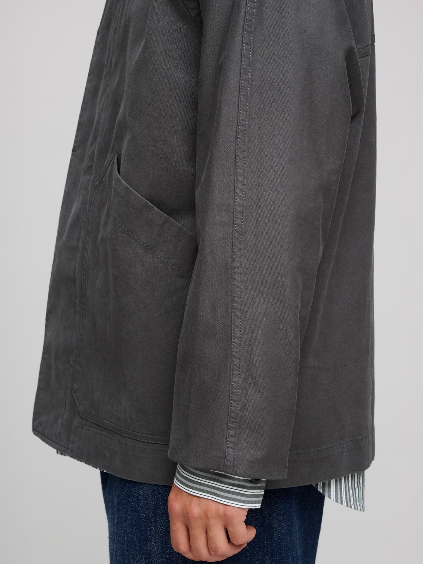 Raglan Jacket Plain Cotton Drill, Ebony