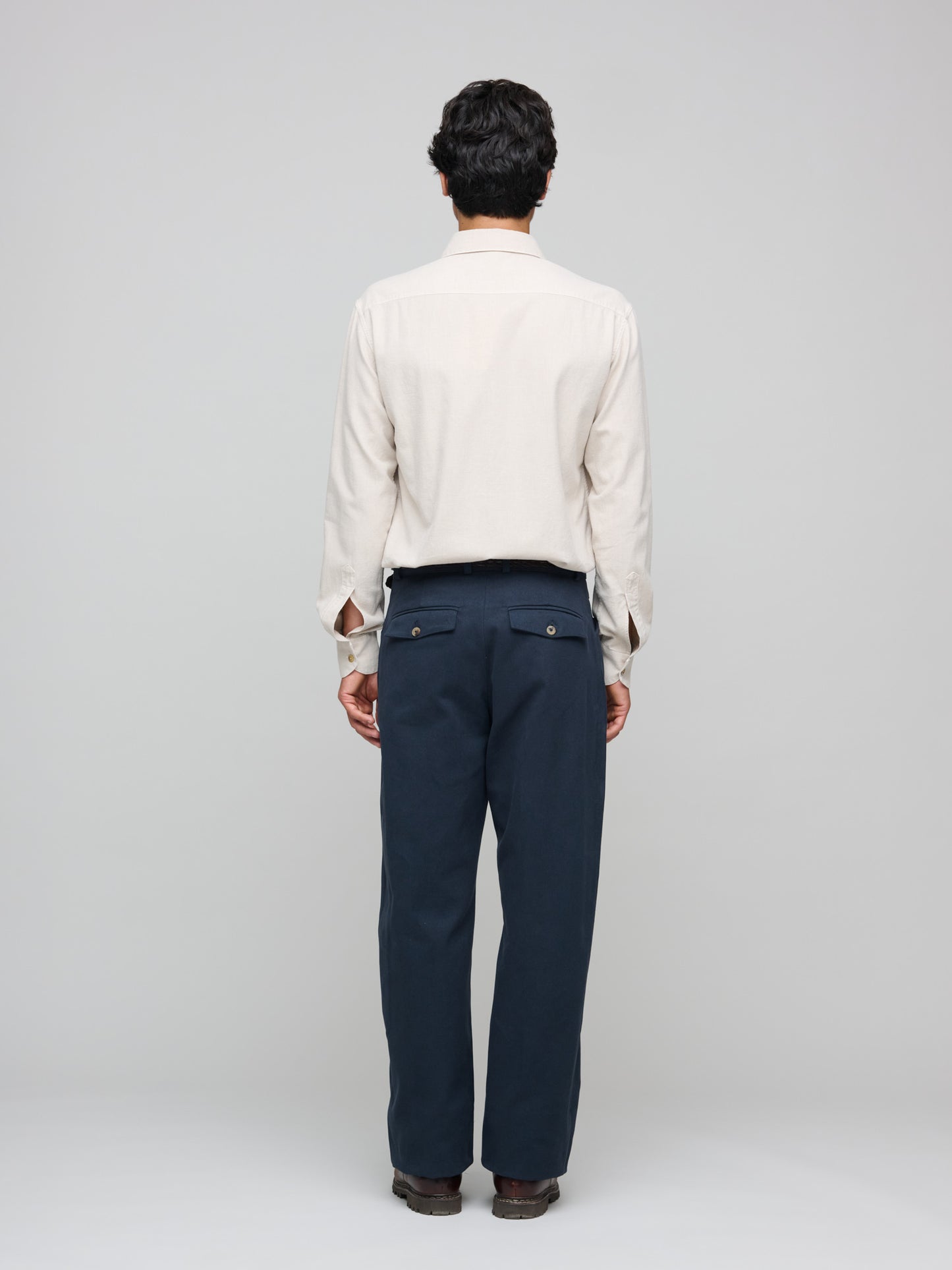 Wide Leg Work Pants, Dark Navy