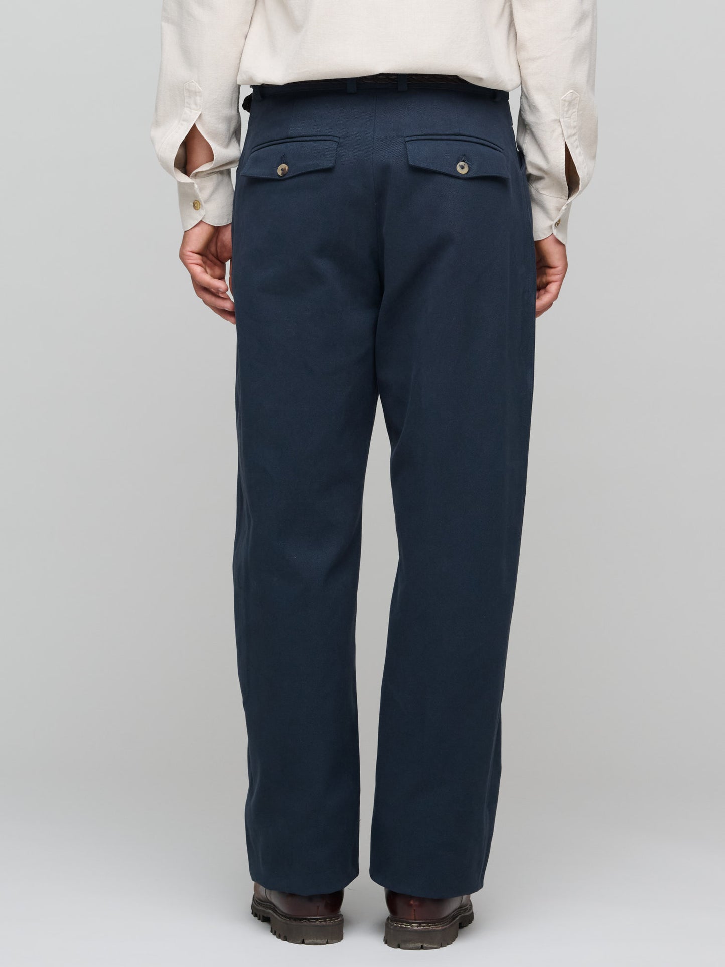 Wide Leg Work Pants, Dark Navy