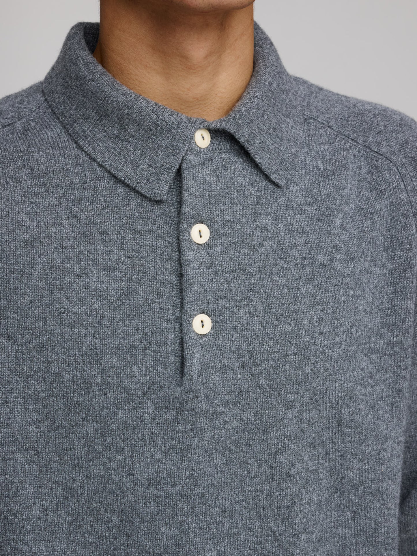 Pure Cashmere Polo, Grey