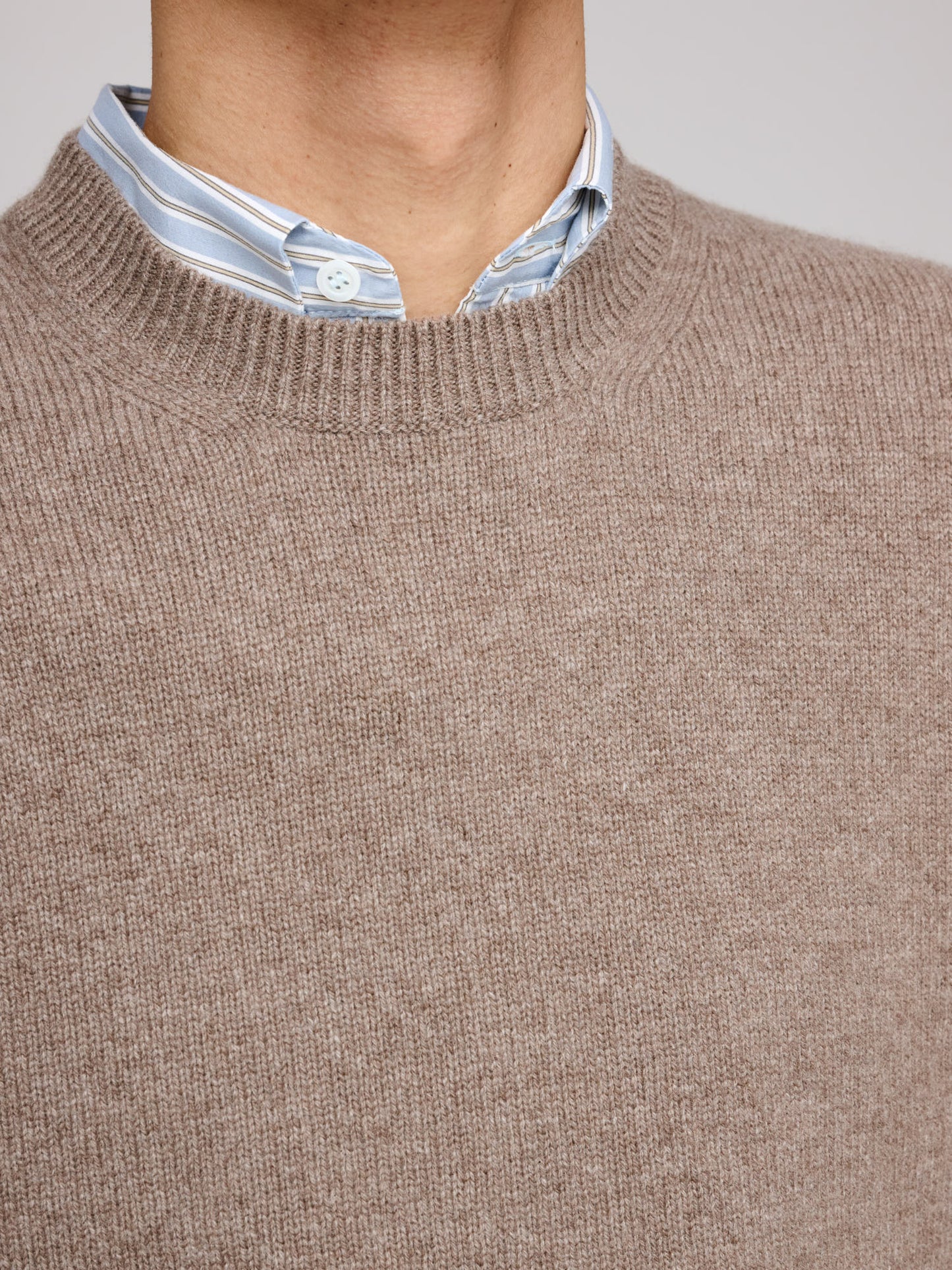 Easy Crew - Cashmere/Lambswool, Light Brown