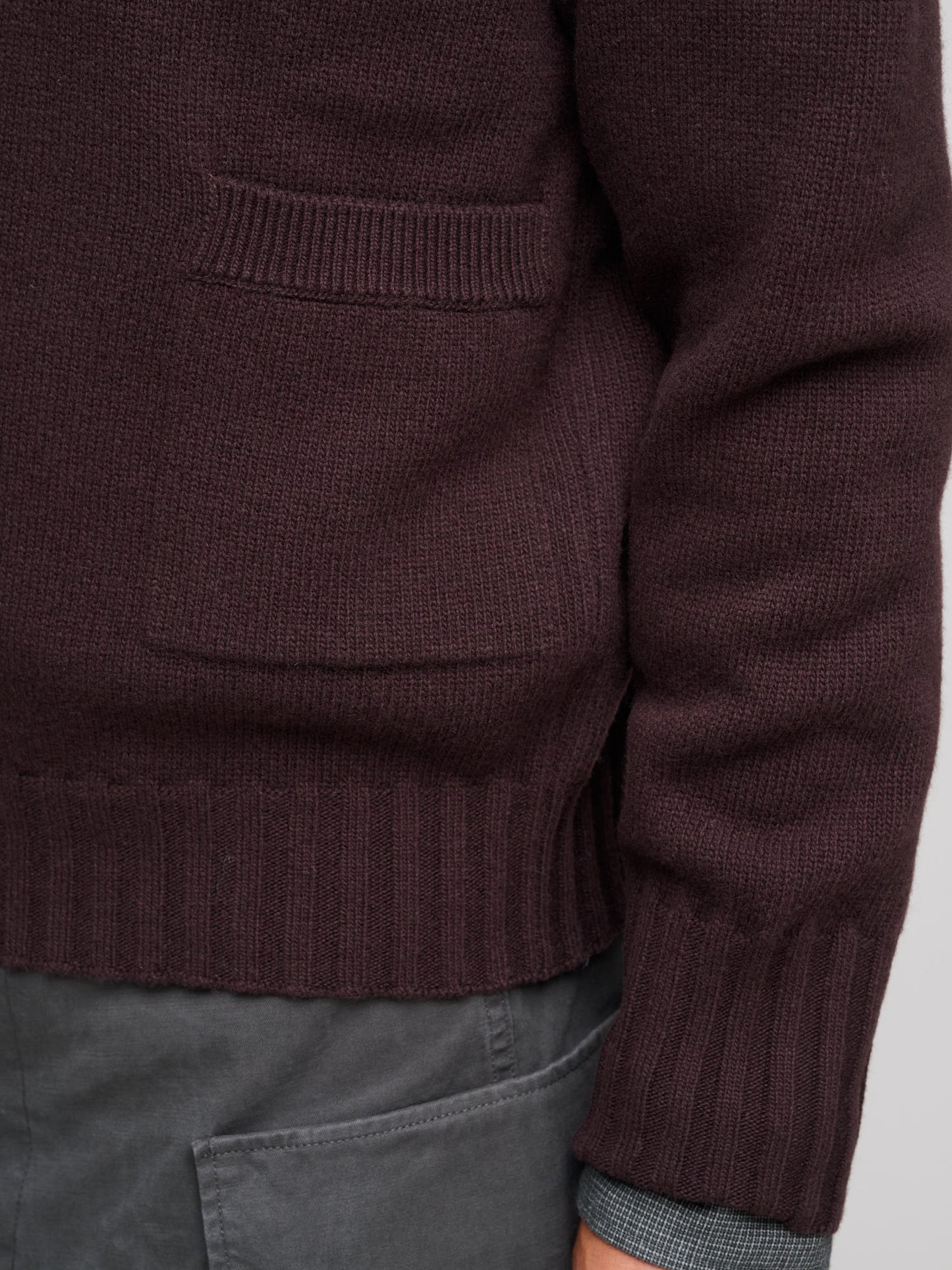 Single Pocket Crew Geelong Lambswool, Mahogany