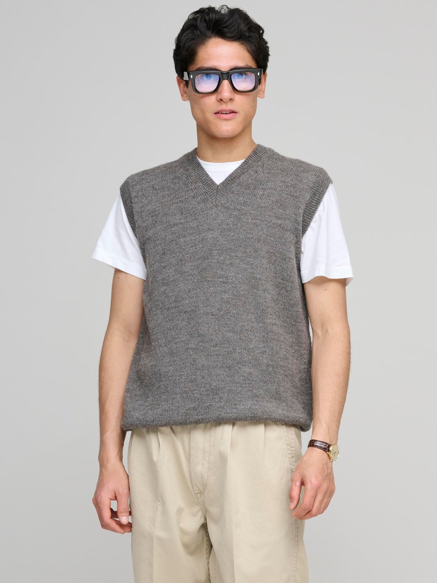 Knitted Vest, Dark Grey