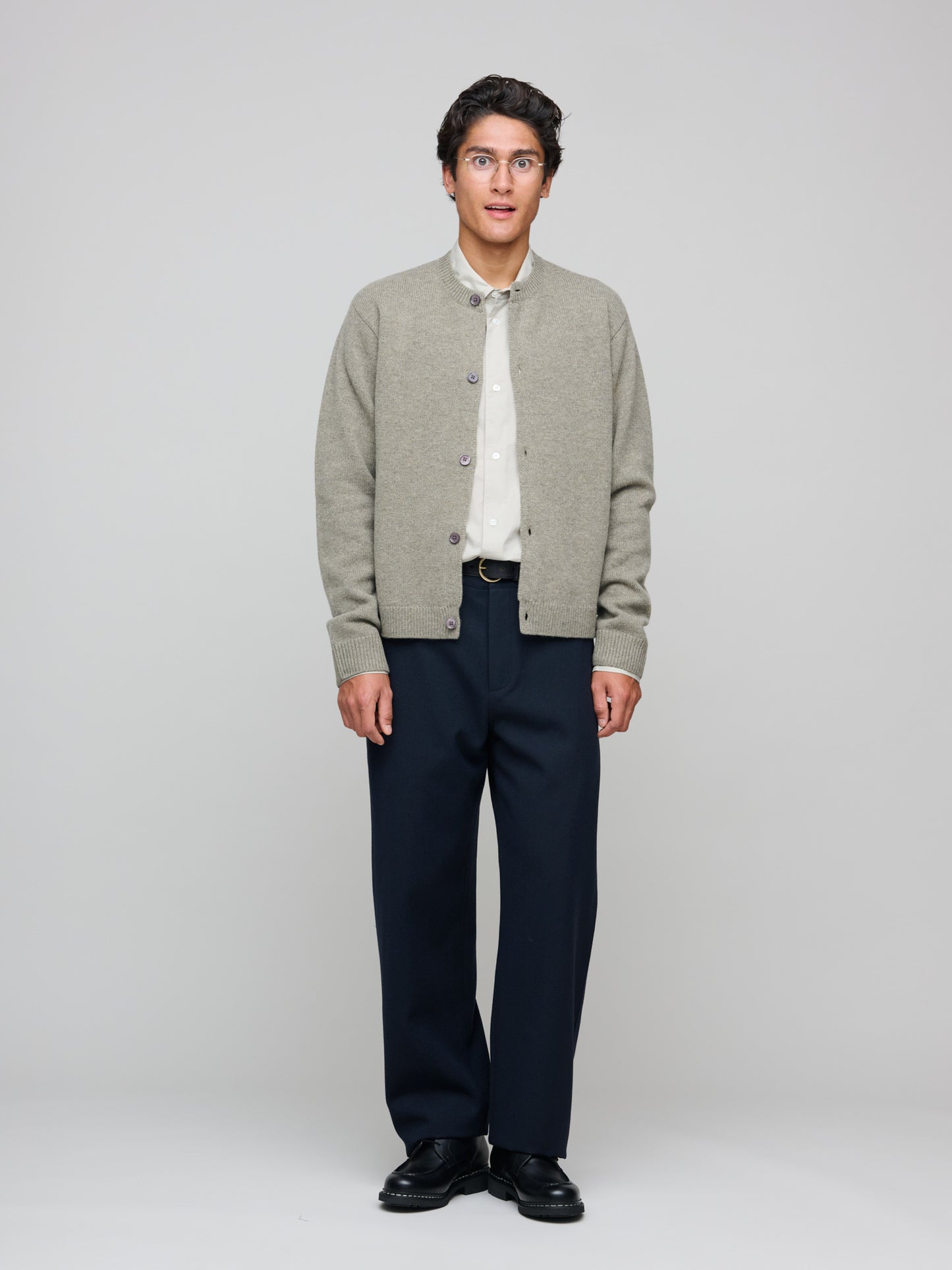 Cardigan Boiled Wool, Stone