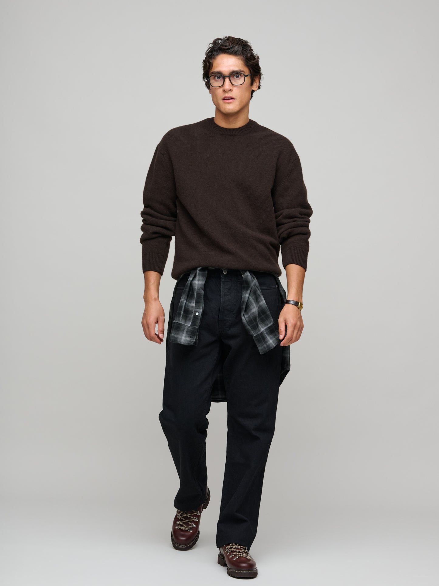 Easy Crew - Cashmere/Lambswool, Dark Brown