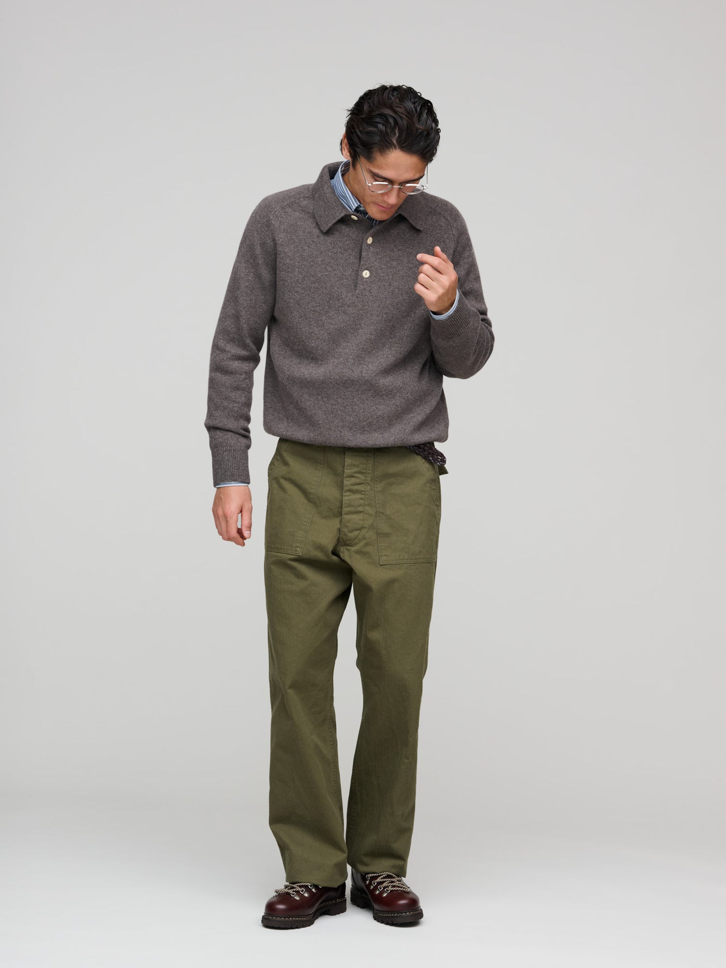 Pure Cashmere Polo, Drift Wood