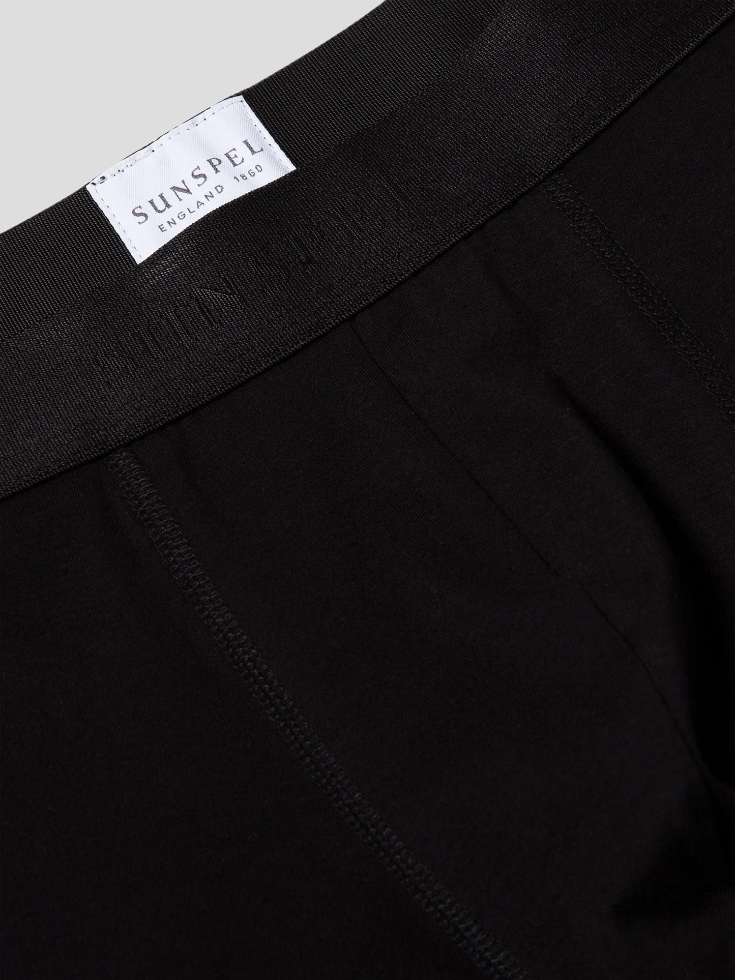 Stretch Cotton Long Leg Trunk, Black