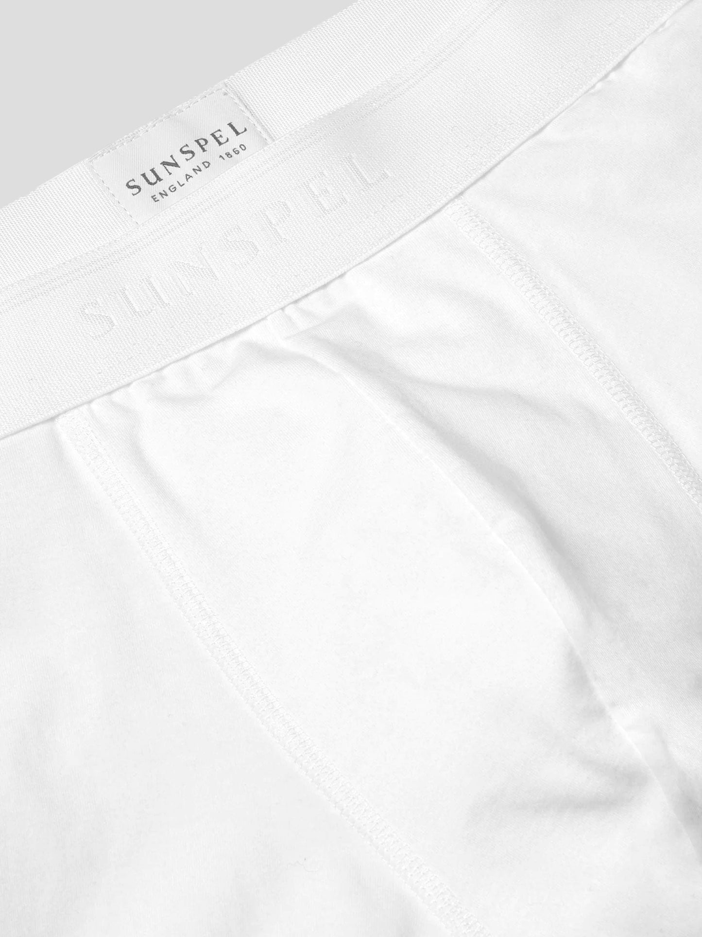 Stretch Cotton Long Leg Trunk, White