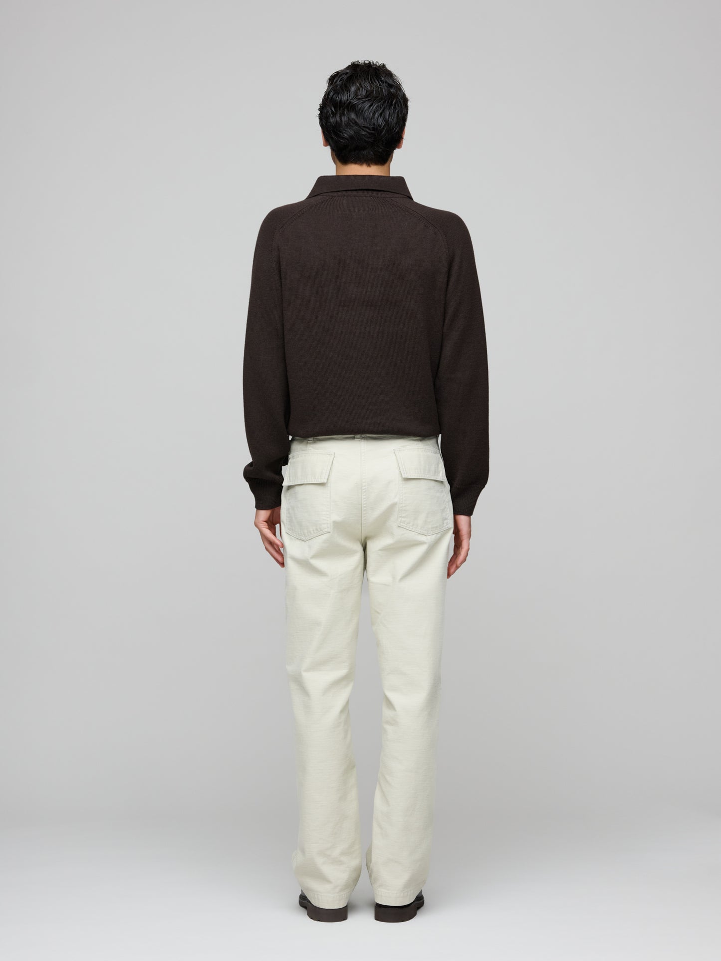 Washed Baggy Satin Bleached Baker Pants, Dusty Ivory