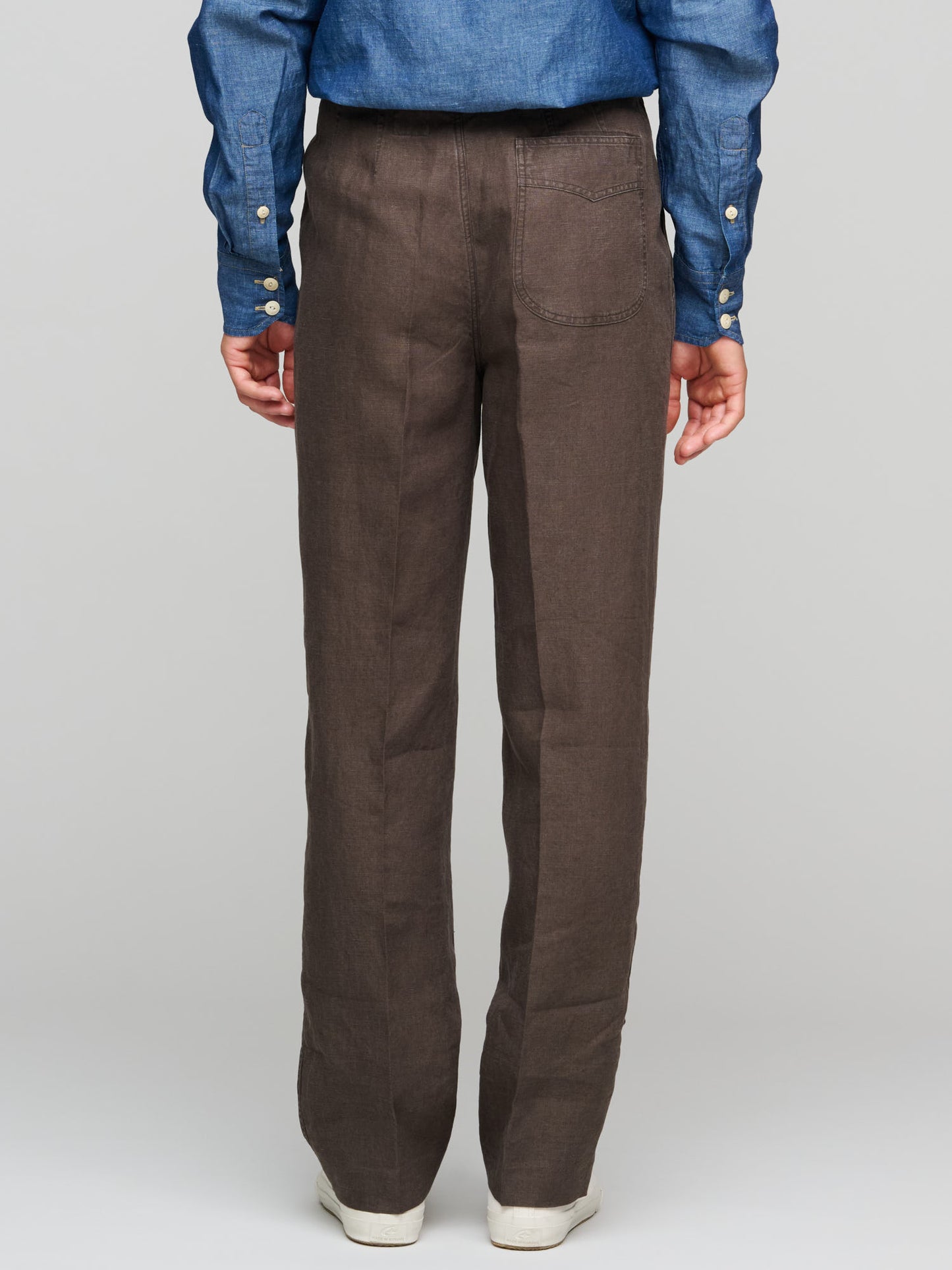 Officer's Chino, Stone Washed Brown Linen