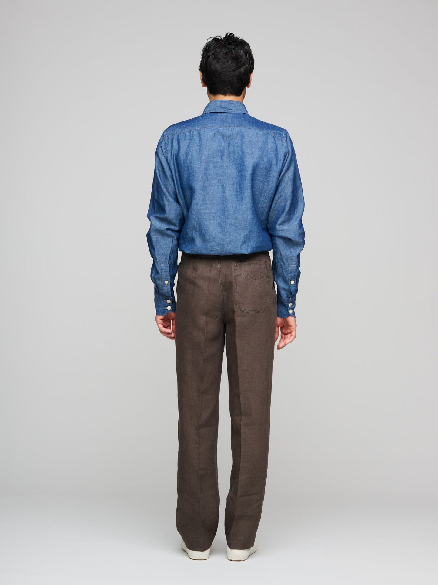 Officer's Chino, Stone Washed Brown Linen
