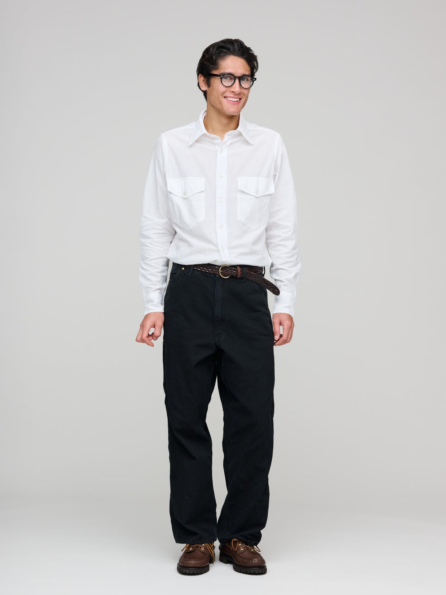 Dad's Fit Oxford Painter Pants, Black