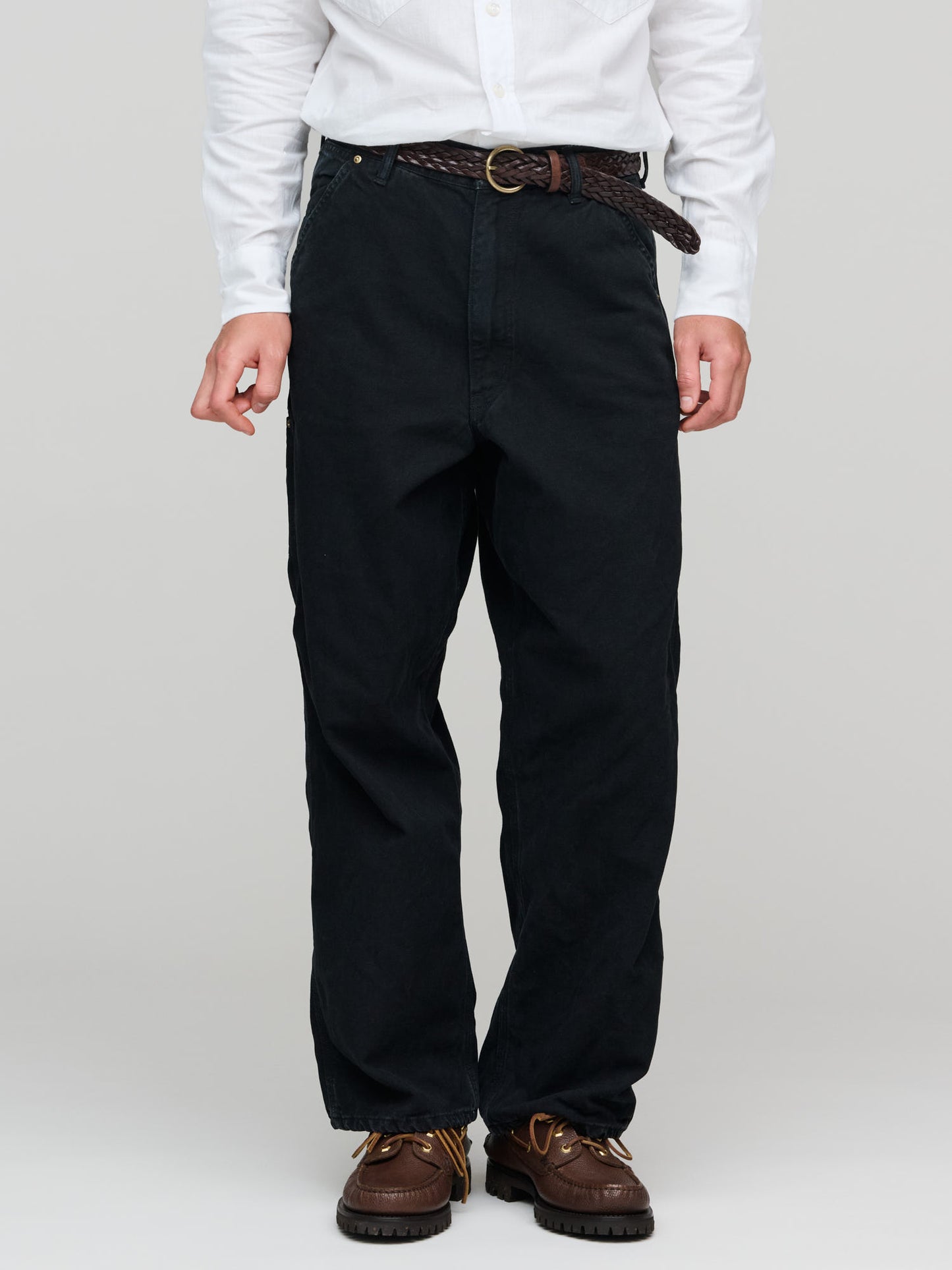 Dad's Fit Oxford Painter Pants, Black